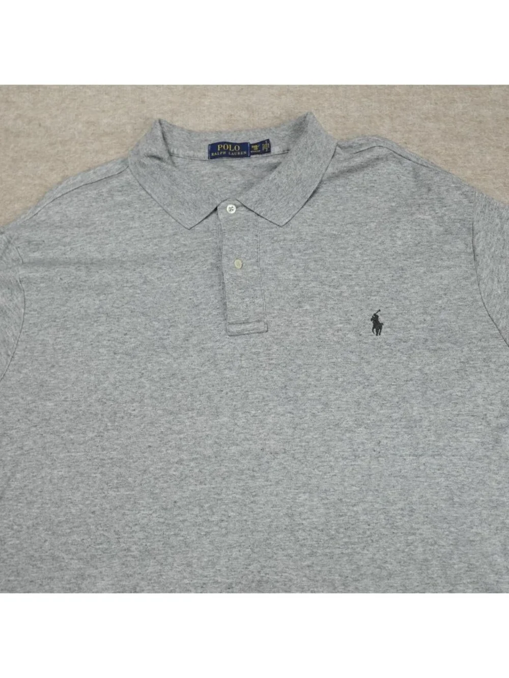Polo Ralph Lauren Polo Shirt 3XB Gray Heather Solid Jersey Knit